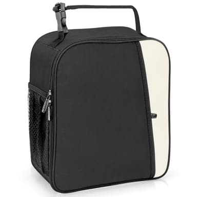 Alyvisun Bolsa Termica Porta Alimentos, 7L Reutilizable Prueba De Agua Y Cuadrada Bolsa Comida Trabajo, Con Botón Para Mujeres, Hombres, Niños, Picnic Al Aire Libre, Trabajo (Negro)