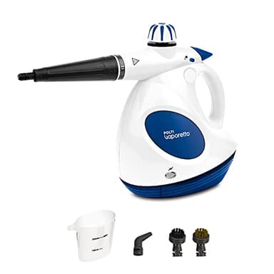 Polti Vaporettino First Pistola con 3 Bar de presión para Limpieza a Vapor, 1200 W, 0.2 litros, 3, Aluminio, Azul, Color Blanco