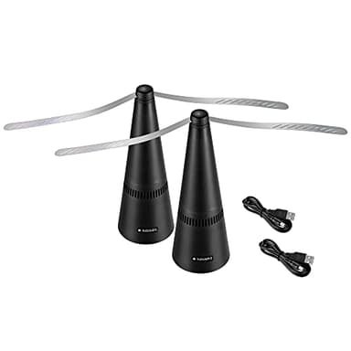 Navaris 2X Ventilador Repelente de Moscas - Juego de Dispositivos ahuyentadores ecológicos de Insectos Abejas Avispas Mosquitos Plaga - Recargables