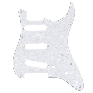 Musiclily Pro 11 Agujeros SSS Vintage Golpeador Strat ST para Guitarra Eléctrica American Vintage 62 Stratocaster, 4 capas White Pearl