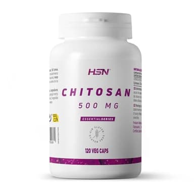 HSN Chitosan 3000 MG | 120 Cápsulas Vegetales de Quitosán Procedente de la Quitina por Dosis Diaria | Alta Concentración | No-GMO, Sin Gluten ni Lactosa