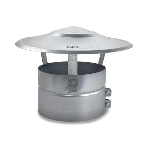 CAEXVEN Sombrerete Chimenea 200mm Antilluvia Galvanizado - Sombrero Fijo para Tubos y Conductos - Caperuza Antipajaros Estufa Leña - Serie Lisa y Helicoidal