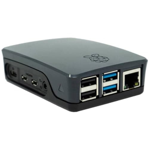 Caja para Raspberry Oficial PI 4, Negro/Gris Raspberry