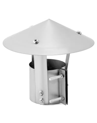 QWORK® sombrero chimenea de acero inoxidable 304, 80 mm, cubierta de lluvia para la chimenea