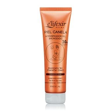 Elifexir Piel Canela SPF 30 | Acelerador del Bronceado | Gel Bronceador | Bronceado Intenso y Duradero | Waterproof | Protector Solar UVA, UVB e IR-A | Con Monoï de Tahití | 150ml