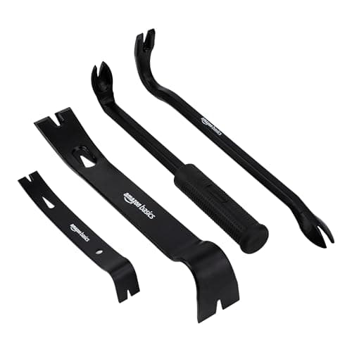 Amazon Basics Palanca para quitar clavos, Paquetes de 4, Negro