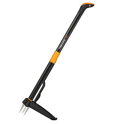 Fiskars Extractor de maleza, Longitud: 1 m, Mango de acero inoxidable/Mango de plástico, Negro/Naranja, Xact, 1020126