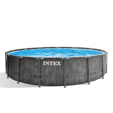 Intex 26742NP - Piscina Desmontable, 457x122 cm, con depuradora Cartucho, 3.785 litros/Hora, Filtro Cartucho Tipo A, Piscina Greywood Prism Frame, 16.805 litros, Piscina para 6 Personas