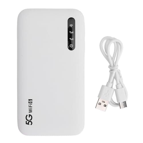 Router portátil 5G Wi-Fi 6 Hotspot, Internet móvil de alta velocidad, soporta 16 dispositivos, 6100 mAh, con ranura para tarjeta SIM, ideal para teléfono y tableta, ideal para viajes