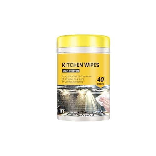 Toallitas húmedas de cocina, fuerte poder de limpieza para manchas de grasa, acción rápida, suave en el diseño ecológico desechable, paquete grande para uso diario DkY661 (amarillo, 12,7 x 8,2 x 8,2