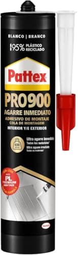 Pattex PRO900 Adhesivo de montaje para interiores y exteriores, pegamento fuerte de agarre inmediato, pegamento extrafuerte resistente al agua con gran poder de relleno, 1 cartucho x 460 g