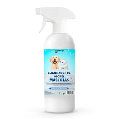 Eliminador de Olores Mascotas al Instante 1l. Neutralizador Enzimatico Olores Orina Heces Vómitos. Interior y Exterior. Patio Jardin. Anti olor orines Perros Gatos. Detergente enzimatico perros.