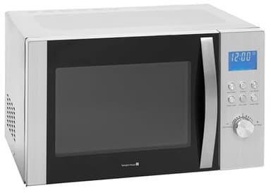 Tarrington House Microondas MWD5130, acero inoxidable, 51.3 x 43.8 x 32.3 cm, 30L, 1000W, 8 programas, temporizador, plato giratorio: Ø 31.5 cm, plata