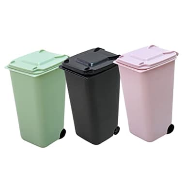PRETYZOOM Papelera De Reciclaje En Miniatura Mini Bote De Basura Cubo De Basura Cubierto Bote De Basura Decorativo Organizador De Residuos De Escritorio