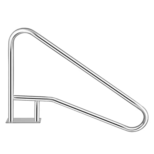 Barandilla de Escalera de Piscina de Acero Inoxidable para Piscina Enterrada Pasamanos Fácil Montaje con Placa Base de Montaje Rápido para Piscina Sauna Parque Acuático Interior y Exterior