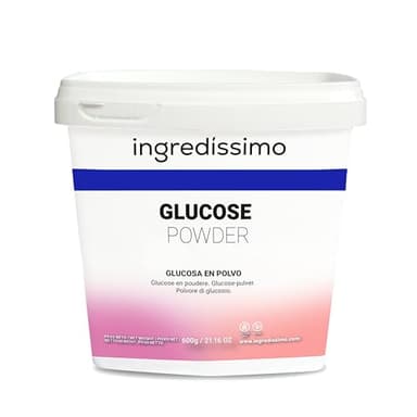 Ingredissimo Glucosa en Polvo 38DE Sin Gluten, Ideal para Repostería, Helados y Postres, Caramelos Artesanales y Bebidas, Uso Culinario, Endulza y Mejora la Textura, 600 Gr