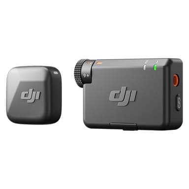 DJI Mic Mini (1 TX + 1 RX), superligero, Sonido Lleno de Detalles, cancelación de Ruido, límite automático, micrófono inalámbrico para cámaras/iPhone/Android, Vlogs, Streaming, transmisión a 400 m
