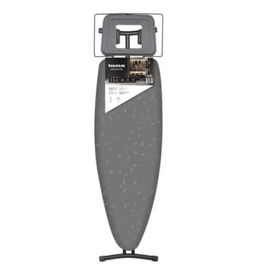 Taurus Argenta Pro - Tabla de Planchar con 3 Posiciones de Altura Ajustables hasta 93 cm. Soporte Apto para centros de Planchado. Funda 100% algodón. Superficie de Planchado 40 x 124 cm. Gris.
