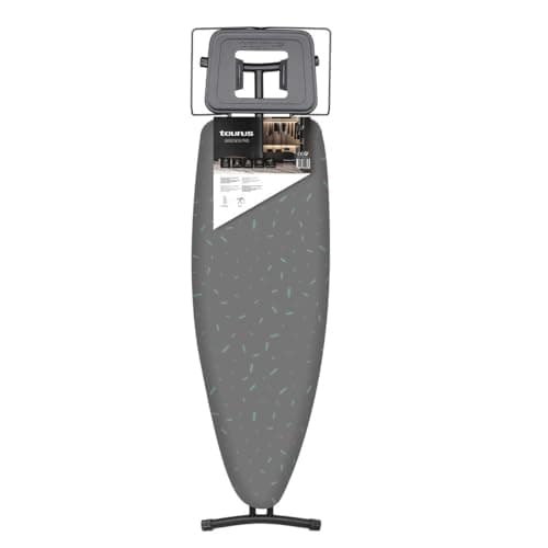Taurus Argenta Pro - Tabla de Planchar con 3 Posiciones de Altura Ajustables hasta 93 cm. Soporte Apto para centros de Planchado. Funda 100% algodón. Superficie de Planchado 40 x 124 cm. Gris.