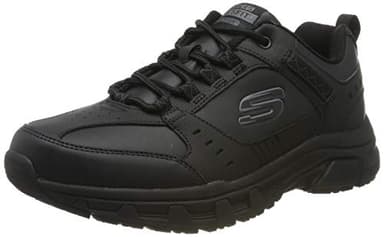 Skechers Oak Canyon Redwick Hombre Formatori, Black Leather Synthetic Textile Black Trim, 42 EU