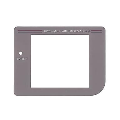 Pantalla frontal de plástico para lente con adhesivo (gris claro), compatible con Nintendo Gameboy original (Classic 1989 GB DMG-01)