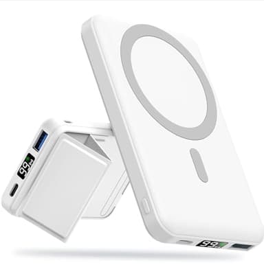 Power Bank 10000mAh Magnético Bateria Externa mag-Safe,Yiisonger PD 22.5W Carga Rapida Inalámbrico Cargador Portátil con Bracket y Pantalla LED y USB-C Compatible con iPhone 15/14/13/12 Pro/Pro MAX