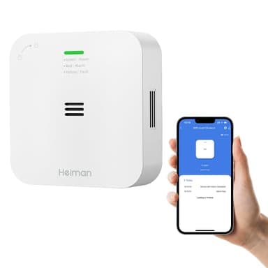 HEIMAN Detector WiFi de monóxido de carbono, detector de CO de 10 años de vida útil, EN50291, detector inteligente de monóxido de carbono con aplicación Tuya y SmartLife, portátil (WS-720ES)