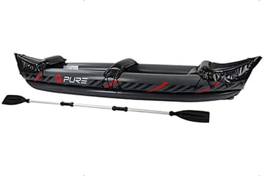 Pure4Fun Kayak Inflable – Juego de Kayak Inflable para 2 Personas – Incluye Paleta de Aluminio, Kit de reparación, Negro/Rojo, 325 x 81 x 53 cm, P4F150040