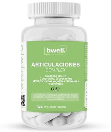 Bwell Supplements - Articulaciones Complex con Colágeno UC-II, Glucosamina y Condroitina - Ayuda a la Regeneración del Cartílago - Suplemento Alimenticio con Vitaminas y Minerales - 90 Cápsulas