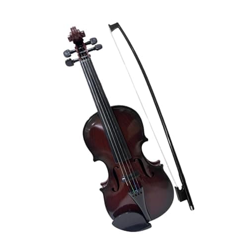 Sanfoelek - Violín de simulación musical para principiantes, kit de violín musical, exquisita mano de obra, accesorios de rendimiento, cuerdas ajustables
