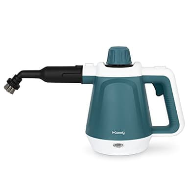 H.Koenig Limpiador de vapor manual NV680, Elimina el 99,99% de las bacterias sin productos químicos, 3,5 bar, Vapor 40 g/min, Listo en 5 min, 13 Accesorios, Azulejos, Cocina, Baño, Ventanas, Tejidos