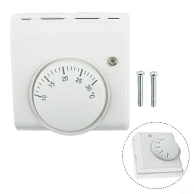 Termostato ajustable, termostato de calefacción y refrigeración, calentadores de espacio de montaje en pared, termostatos para el hogar, controlador de temperatura ambiente, color blanco, 2 cables,