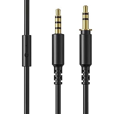 OneOdio 3.5mm Cables para A70 Auriculares, Cables para Instrumentos, 1.2m, Negro