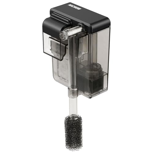 NICREW Slim Filtro de Acuario, Filtros silenciosos para peceras HOB para acuarios de hasta 20L, Flujo Ajustable, 160 LPH, 3W
