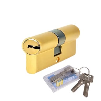 Cilindro de Seguridad, Cilindro de Cerradura 30/30(60mm) Cilindro de Doble Vuelta para Puertas/Entradas Exteriores con 5 Llaves Principales+2 Llaves Temporales+1 Llave de Protección (30/30)