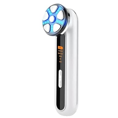 Radiofrecuencia Facial Profesional - Aparato de Radiofrecuencia para Cara y Cuello con Tecnología EMS y Luces LED - Limpiador Facial Electrico - Masajeador Antiedad y Anti Flacidez