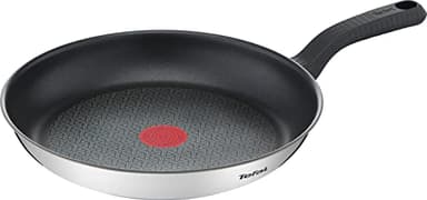 Tefal Comfort Max - Sartén 26 cm de acero inoxidable, mango ergonómico fresco, difusión del calor uniforme, base gruesa antideformación, resistente y duradera, apta para todas las cocinas y horno