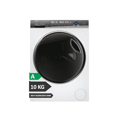 Haier I-Pro Series 7 Plus HW100GBD14979UIB - Lavadora Carga Frontal 10KG, Autodosificación, Función Vapor, Motor Direct Motion, Tratamiento Antibacterias, 1400 RPM, Fin Diferido, 14 programas, Blanco
