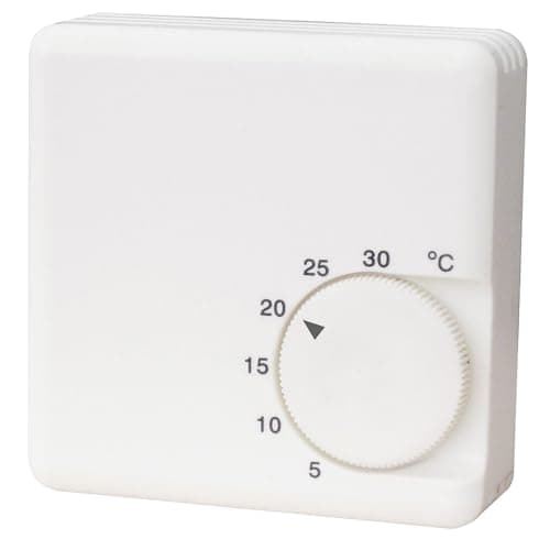 COATI - TERMOSTATO MECÁNICO PARA CALDERA Y CALEFACCIÓN ANALÓGICO CON INSTALACIÓN A 2 HILOS 10A 250V BLANCO Coati