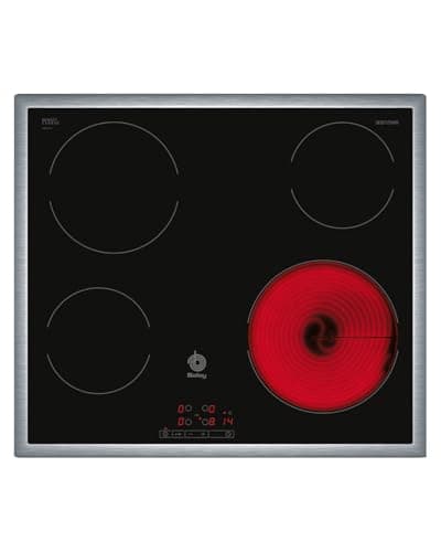 Balay - Placa vitrocerámica, 60 cm, Control Deslizante 17 niveles, Función memoria, 4 zonas, táctil, 3EB720XR