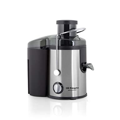Orbegozo LI 5060, Liquadora, 600 W, 2 velocidades, cuerpo colador y filtro en acero inoxidable, recipientes desmontables para pulpa y zumo, tubo para introducir fruta y verdura