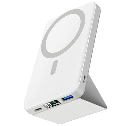 Podoru mag-Safe Bateria Externa Carga Rapida, 10000mAh Magnético Power Bank, Plegable Inalámbrico Powerbank mag-Safe PD22.5W Pantalla LED Cargador Portátil para iPhone 16/15/14/13/12/Plus/Pro/Pro MAX