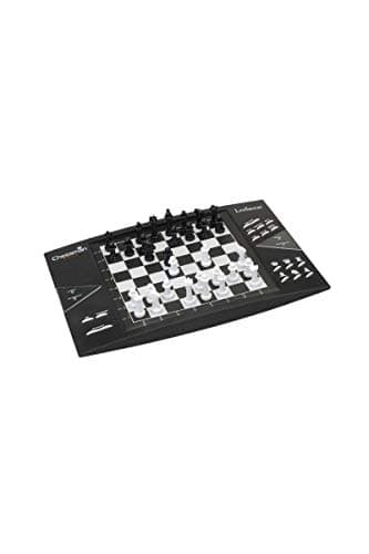 Lexibook electrónico mesa (CG1300) ChessMan Elite Juego de ajedrez inteligente, 1 jugador, 64 niveles de dificultad, LED, alimentado por batería o adaptador de 9V, negro/blanco, color