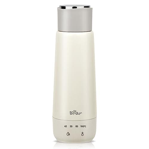 Bear 300ml 4-Temperaturas Hervidor de Agua Eléctrico, tres en uno, Hervidor de Viaje Doble Capa 304 Tanque Interior de Acero Inoxidable Portátil Pequeño Vaso Térmico Rápido
