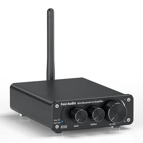 Fosi Audio BT10A Bluetooth 5.0 Amplificador de Audio Estéreo 2 Canales Clase D Mini Hi-Fi Integrado Amperio para Altavoces de Casa 50W x2 TPA3116
