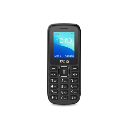 SPC Talk – Teléfono móvil Libre de fácil Uso, Pantalla de 1,8”, Gran batería de 800mAh, Radio FM, Dual SIM, Linterna y cámara Trasera, Color Negro
