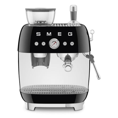 SMEG EGF03BLEU Cafetera Espresso con Molinillo, Plastic, Black