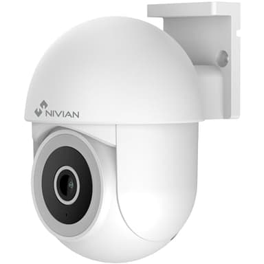 NIVIAN - Cámara PTZ WiFi Mini 2K, 2,4Ghz | Visión Nocturna | Detección de Movimiento y Autotracking | Exterior IP65 | Compatible con Alexa y Google Home | Control App Tuya (Cámara WiFi Ptz)