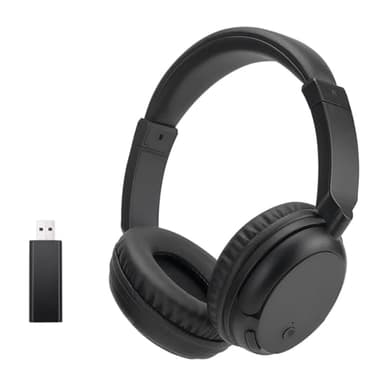 Auriculares Bluetooth InaláMbricos Con Radio Fm, Auriculares InaláMbricos Sobre La Oreja Para Tv, Ordenador Y TeléFono, Auriculares InaláMbricos De DiseñO Ultraligero Para Personas Mayores (Negro)