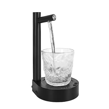 Dispensador de Agua, Fuente de Agua Fria Base de Soporte, Bomba de Botella de Agua, Automática Carga USB para Botella Universal,Camping,Escuela,Oficina,Outdoor (Black)